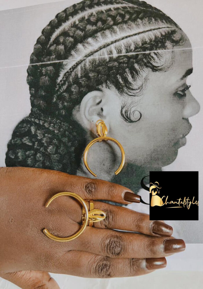 Ensemble acier inoxydable bague, boucle d’oreille