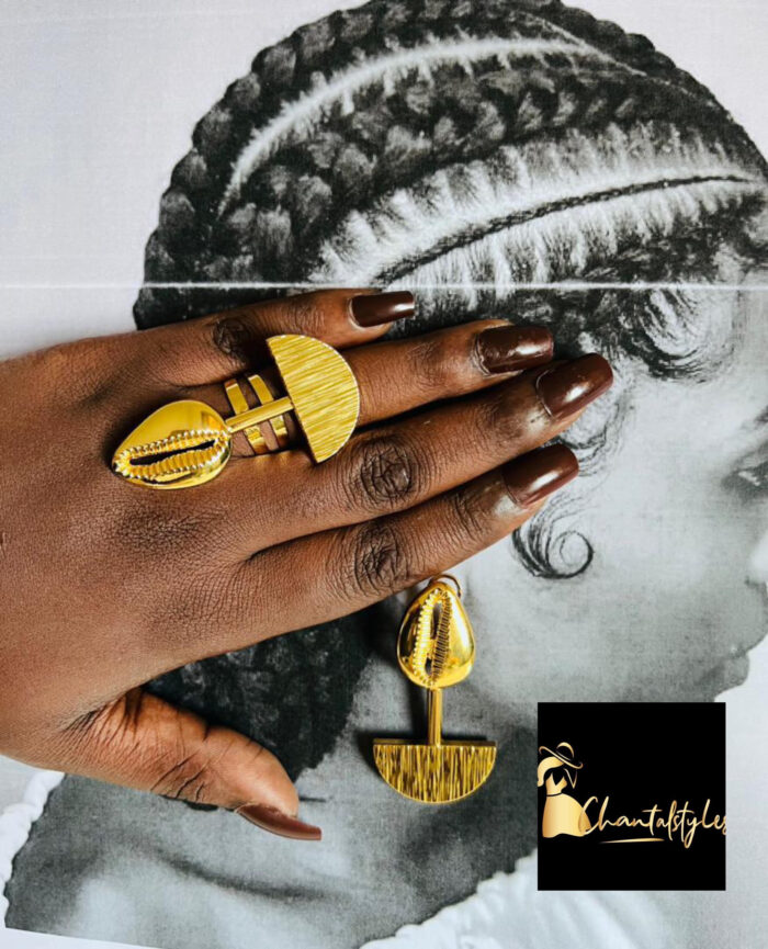 Ensemble acier inoxydable bague, boucle d’oreille